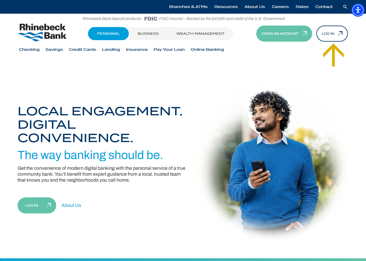 new Rhinebeck Bank website - desktop homepage screenshot